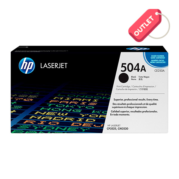 Tóner HP 504A (CE 250A) Negro Original (Outlet)