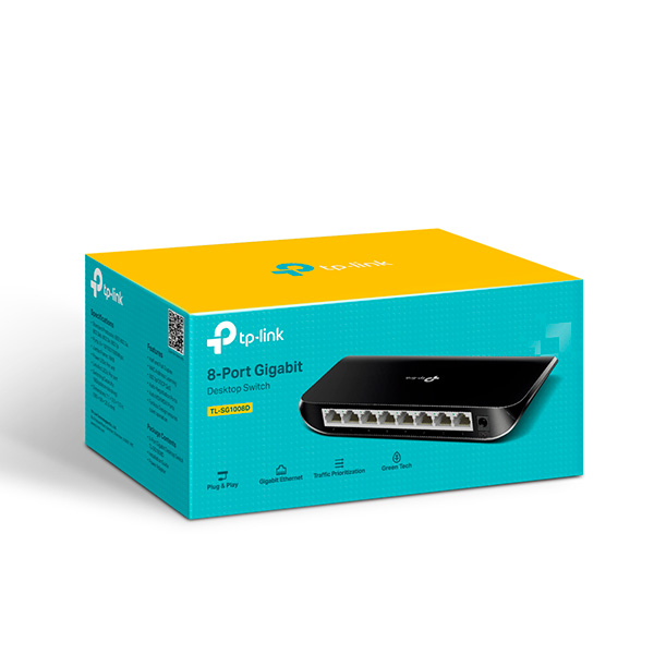 Switch 8 Puertos 10/100/1000Mbps TP-Link TL-SG1008D
