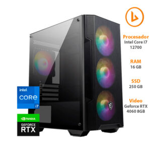 PC Gamer Intel V (Core I7 12700 / 16GB / SSD 250GB / RTX 4060 8GB)