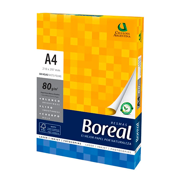 Resma A4 Boreal 80Grs